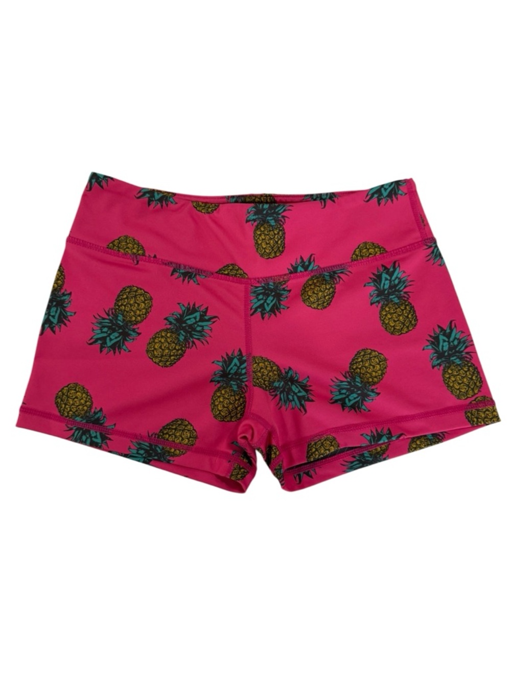 IAB MFG "No-Ride" Pineapple Hot Pink 3" Athletic Shorts - RARE! size small/6
